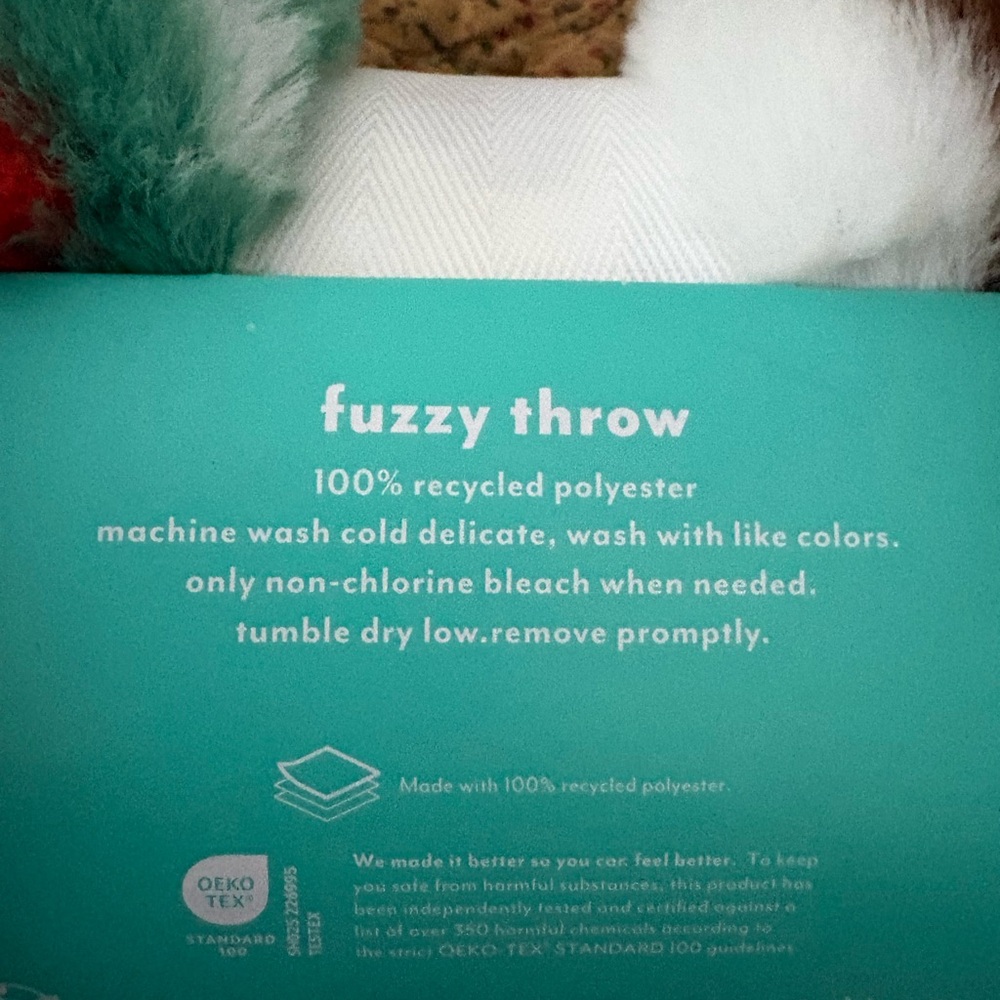 Pillowfort Fuzzy Throw with Penguin and Candy Design - Picture 5 of 6